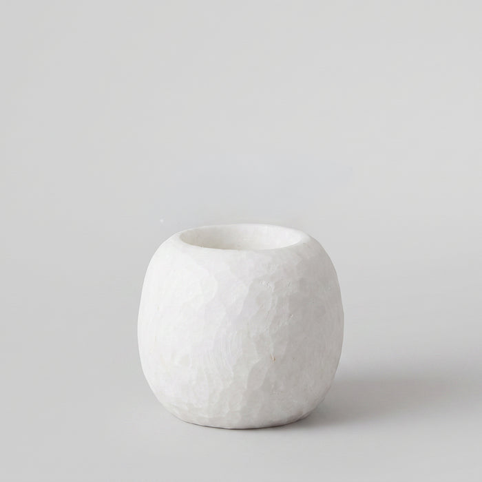 Round Alabaster Candle Holder
