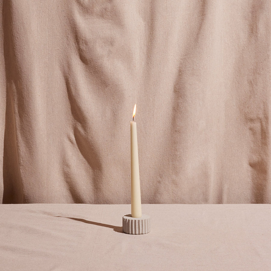Solid sandstone taper candle stand for modern minimalist decor