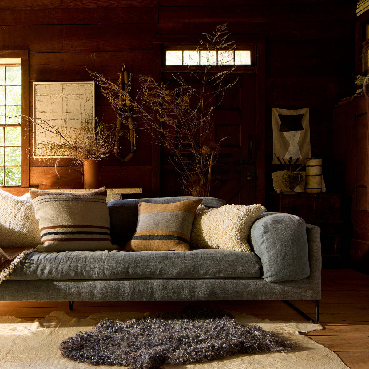 Handmade Wool Shag Pillow in Ivory, 16x24 - Bloomist