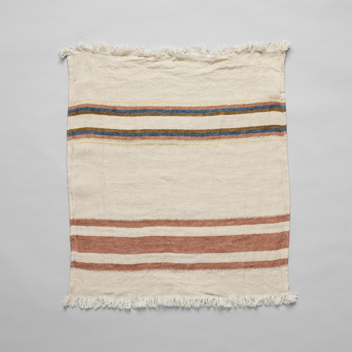 Soft neutral linen towel for drying hands, dishes, or glassware