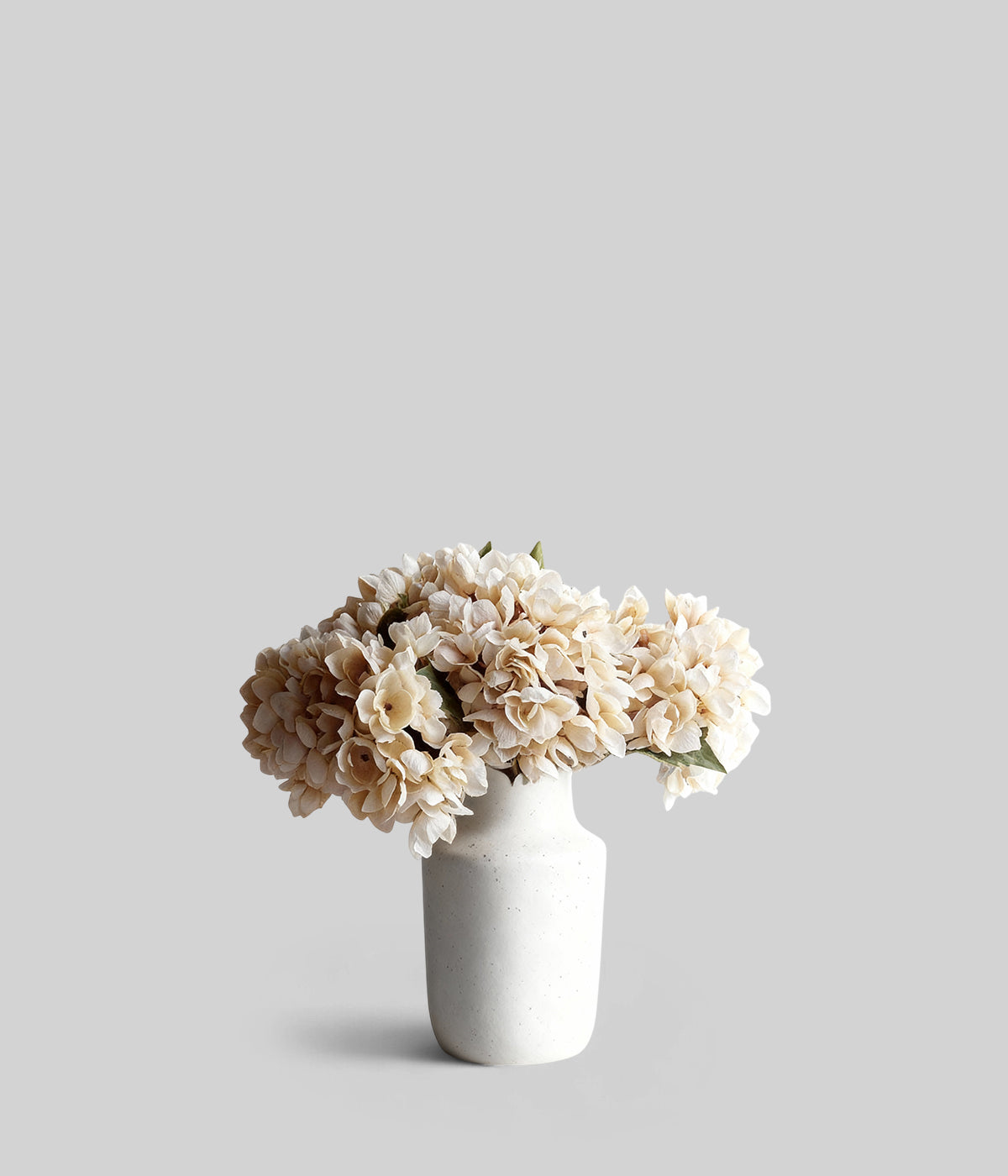 Artificial hydrangea bouquet with champagne toned blooms
