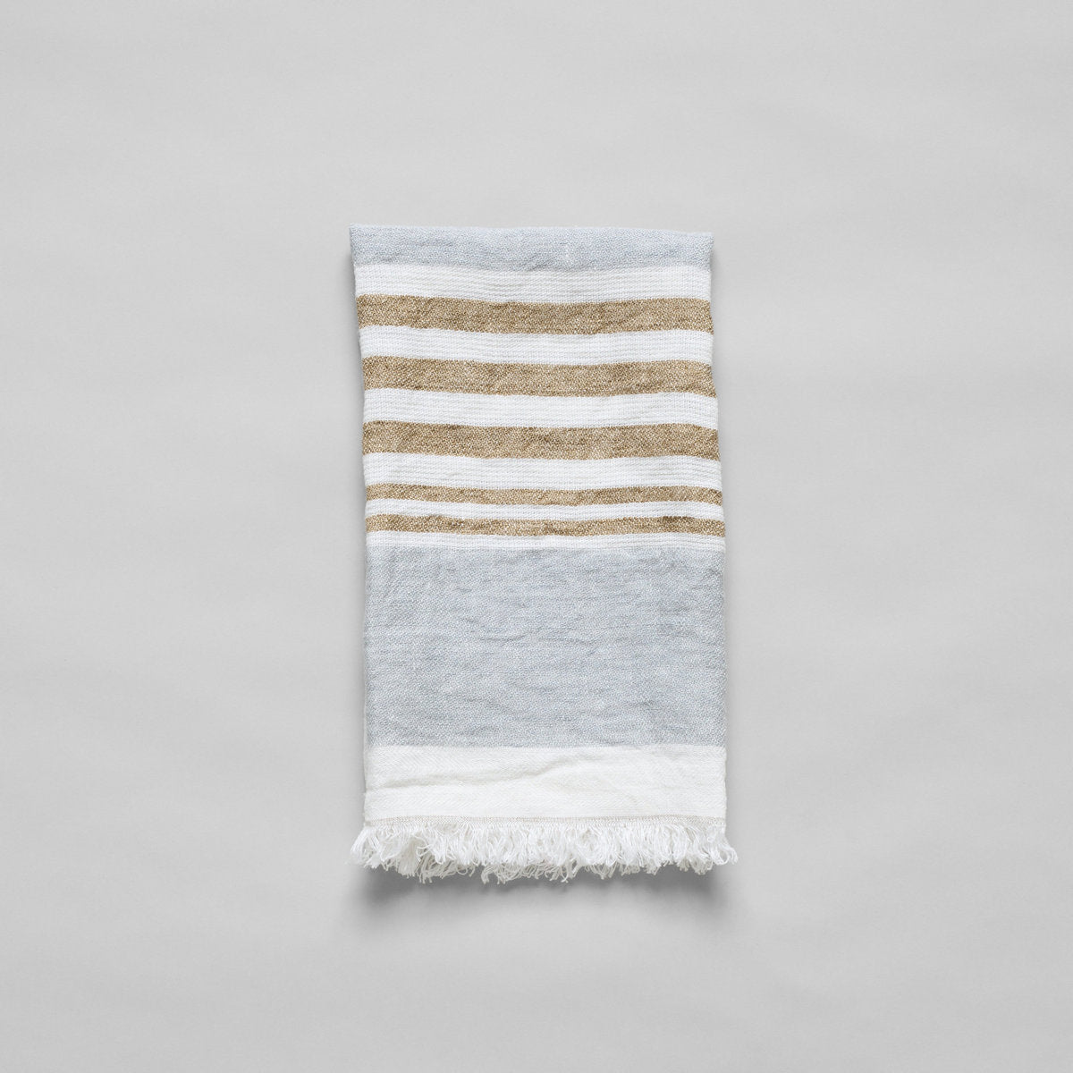 Ash Belgian Natural Linen Towel with soft weave texture and clean neutral tone