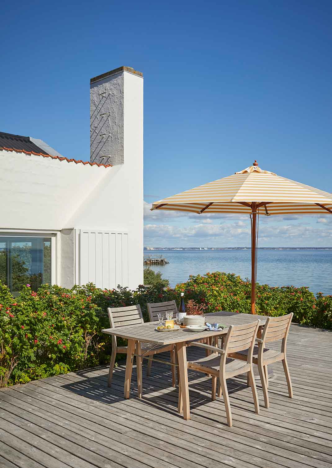 large umbrella lemon stripes
