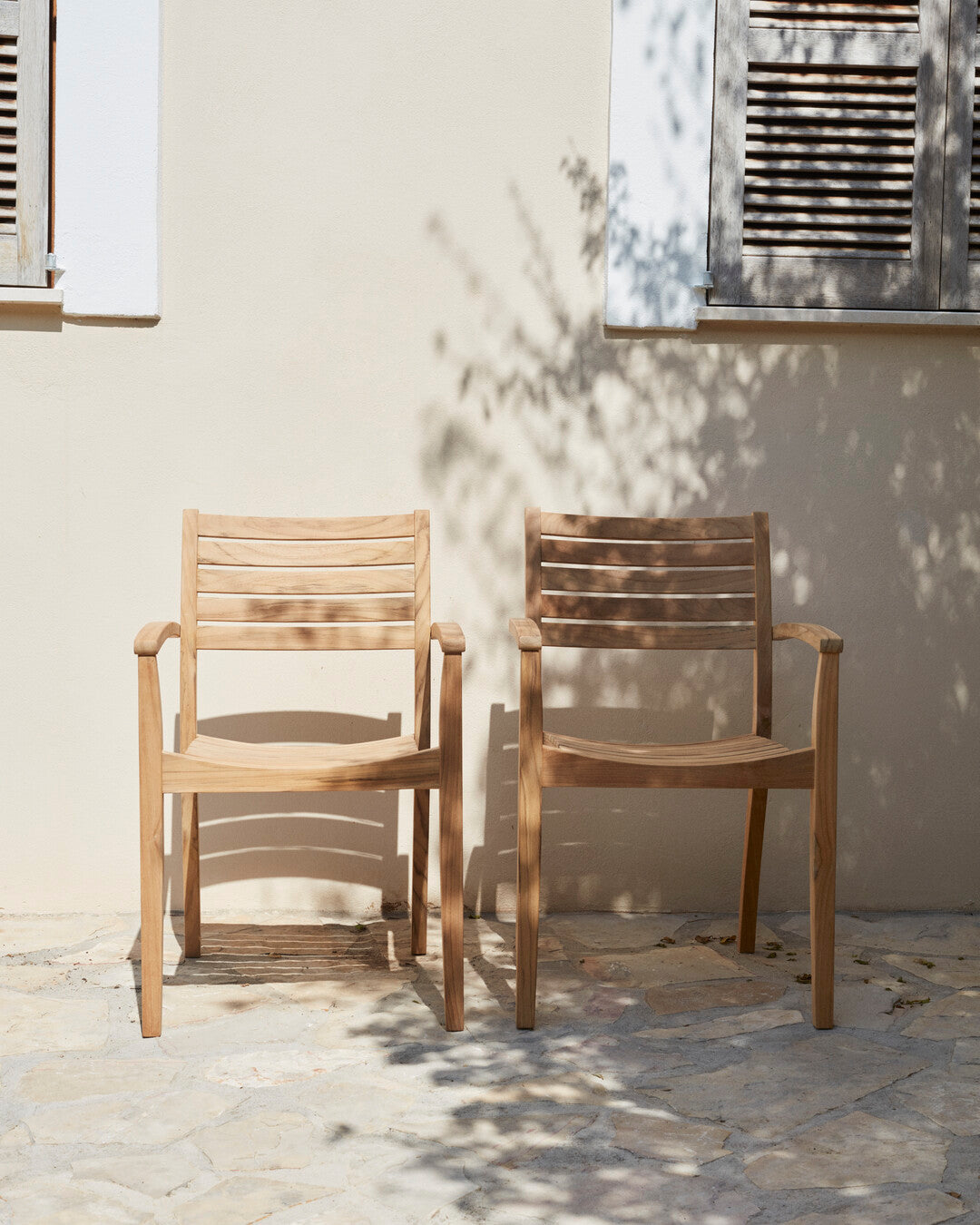modern outdoor teak armchair