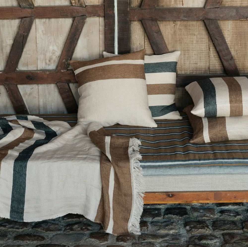 Fouta beach towel in Belgian linen used as a beach towel wrap or home throw