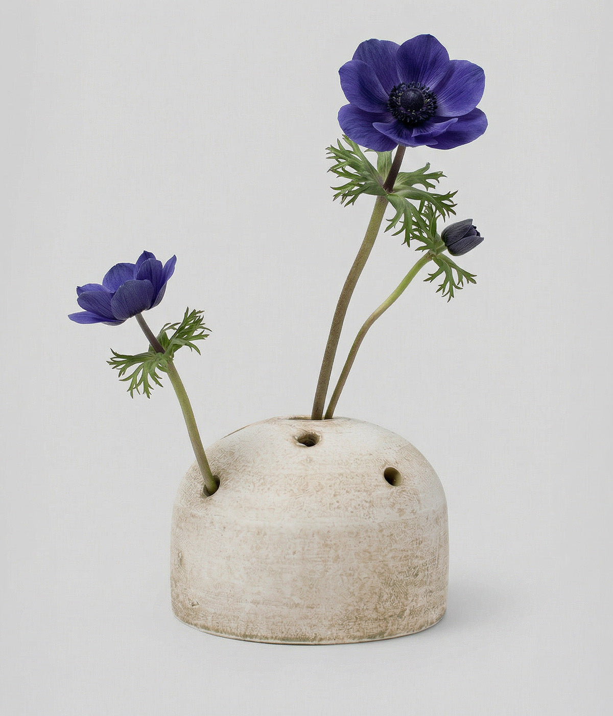 White terra cotta frog vase with chalky patina finish