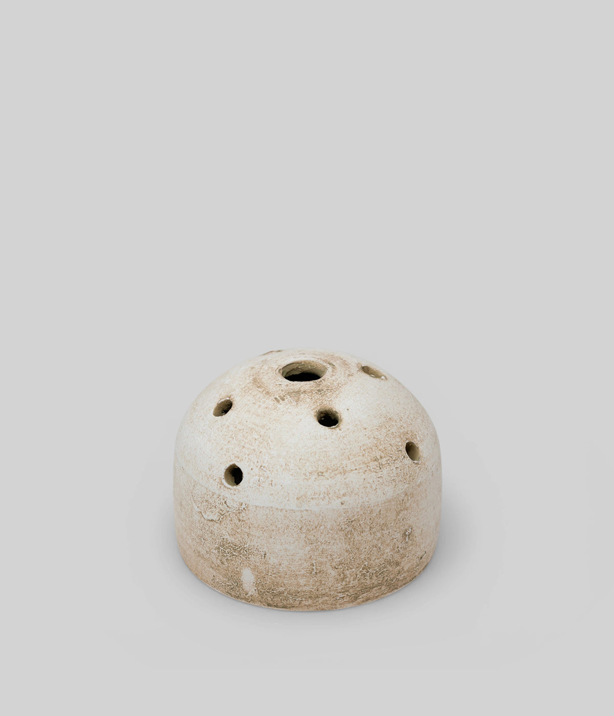 Low white terra cotta vase for fresh or dried flower stems