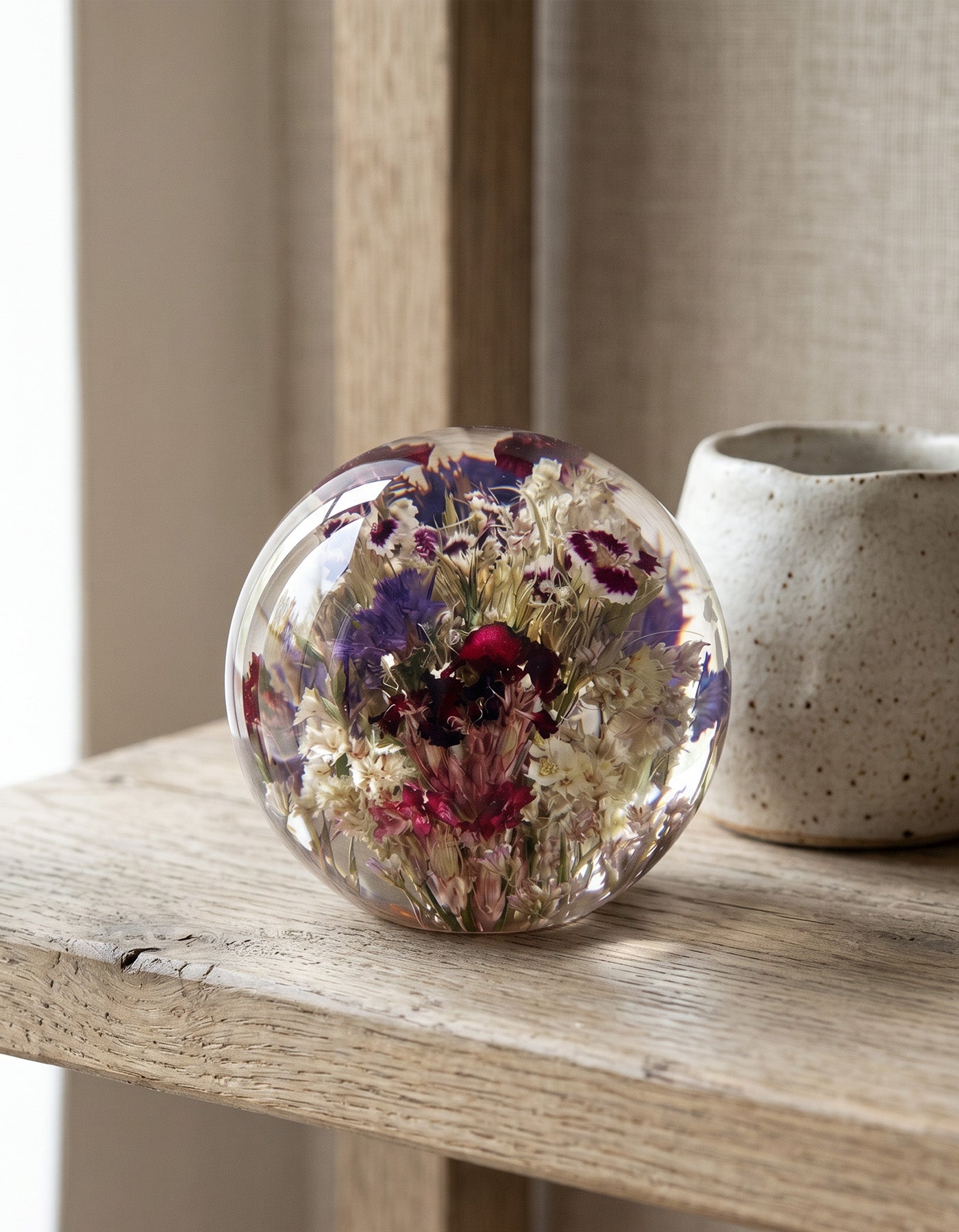 Mixed Flora Botanical Resin Paperweight
