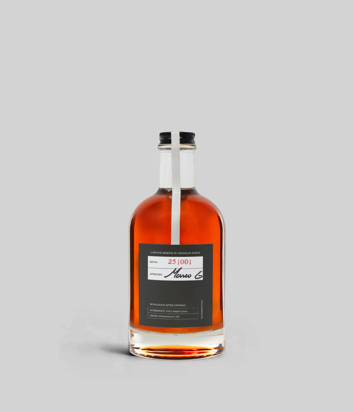 Natural sugar pure maple syrup label