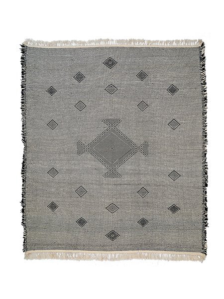 Black and White Flatweave Rug