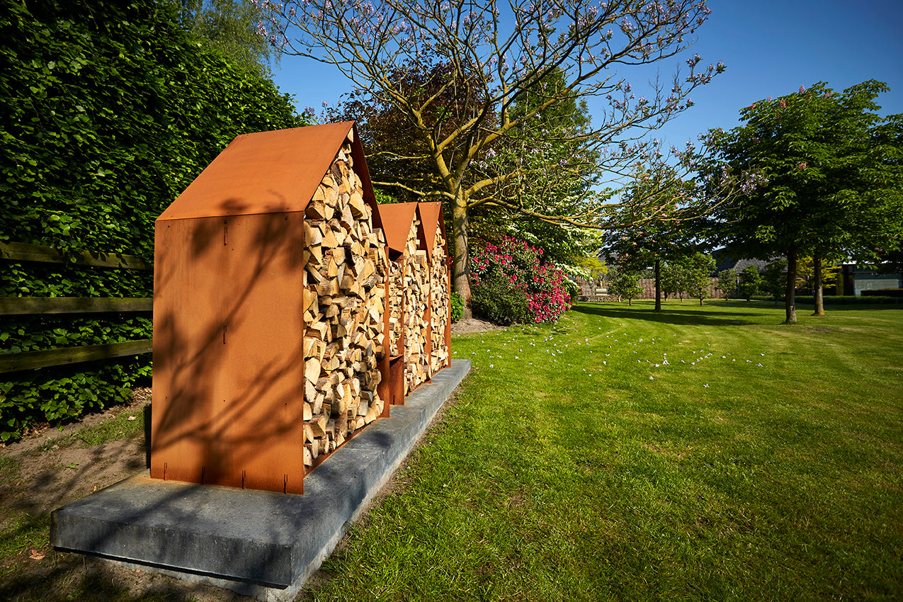 Bruges CorTen Steel Wood Storage