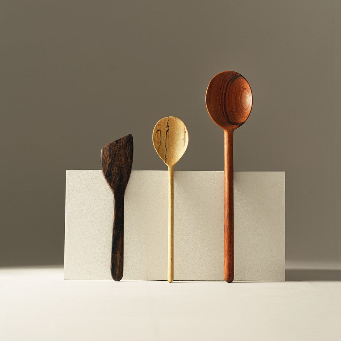 Certified wood hand carved kitchen utensil set for sustainable cooking by Itza Wood