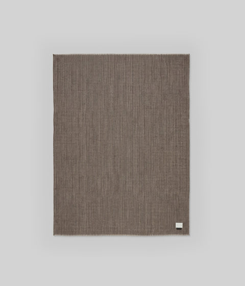 Cortez zero dye alpaca reversible throw 53x70 Ivory Coffee micro stripe