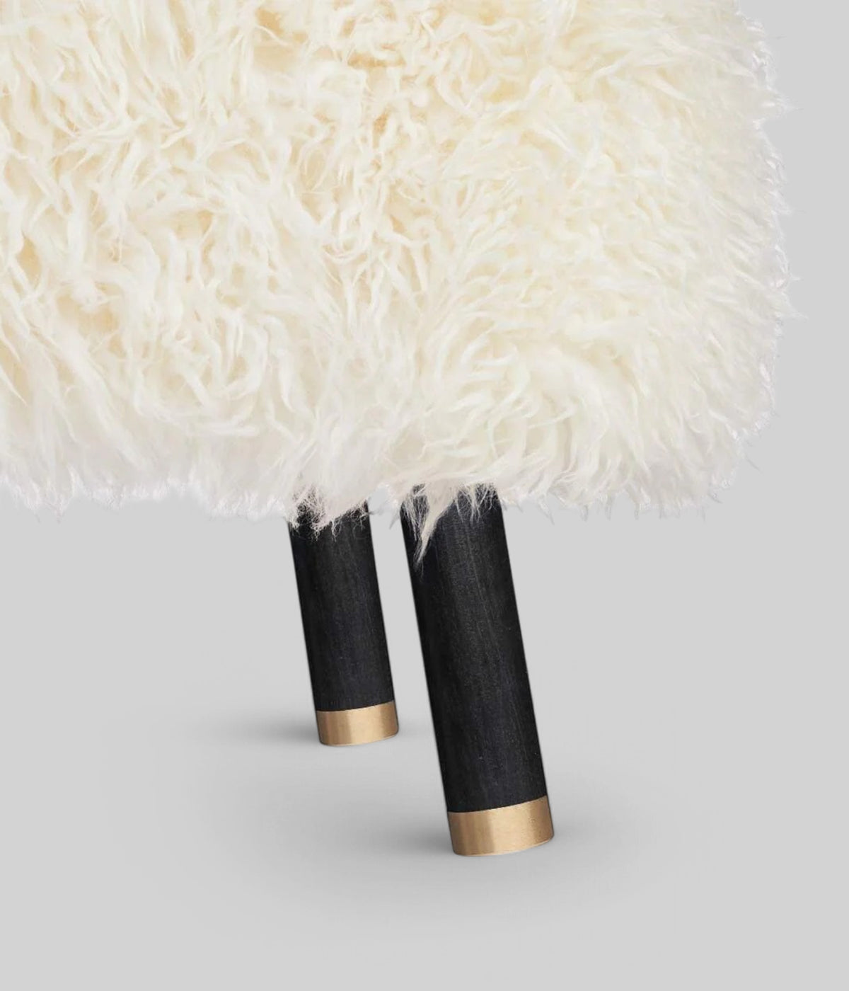 brass long wool Emil chair black