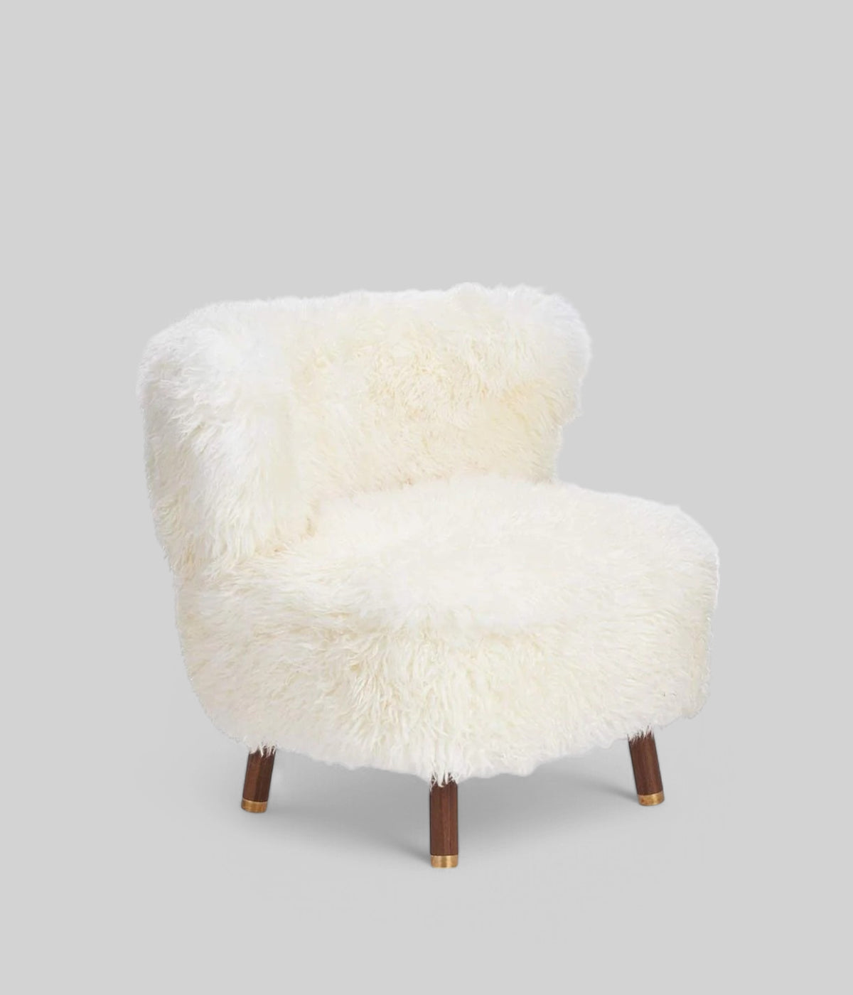 brass Emil lounge chair walnut