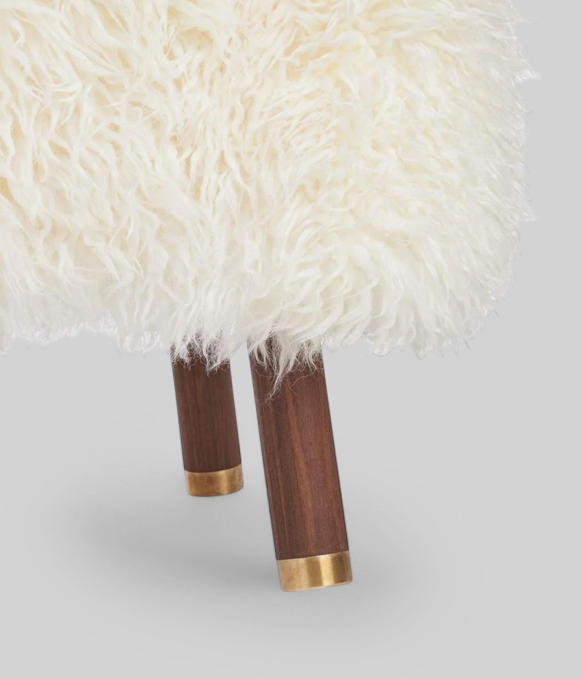 brass long wool Emil chair walnut