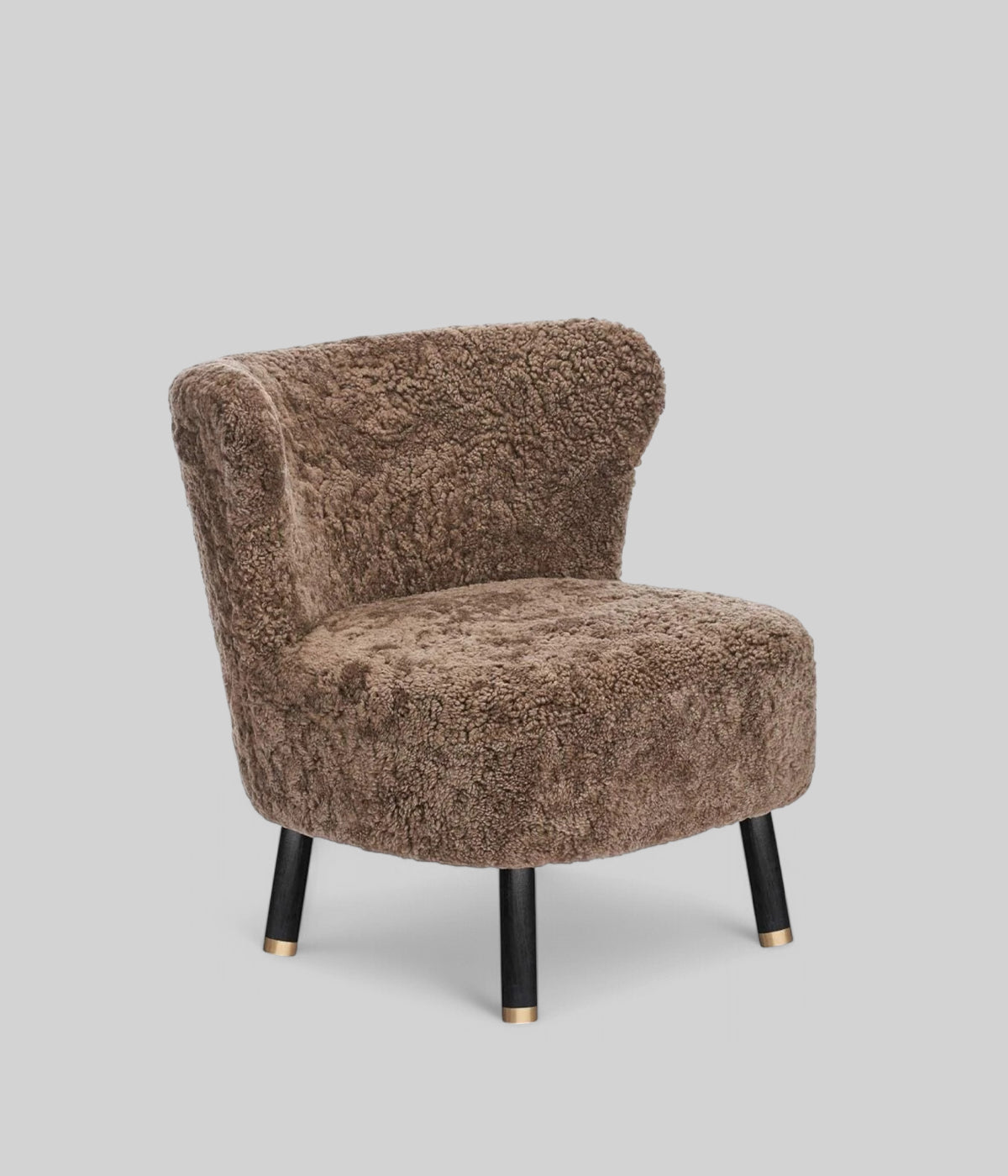 Emil lounge chair brass taupe