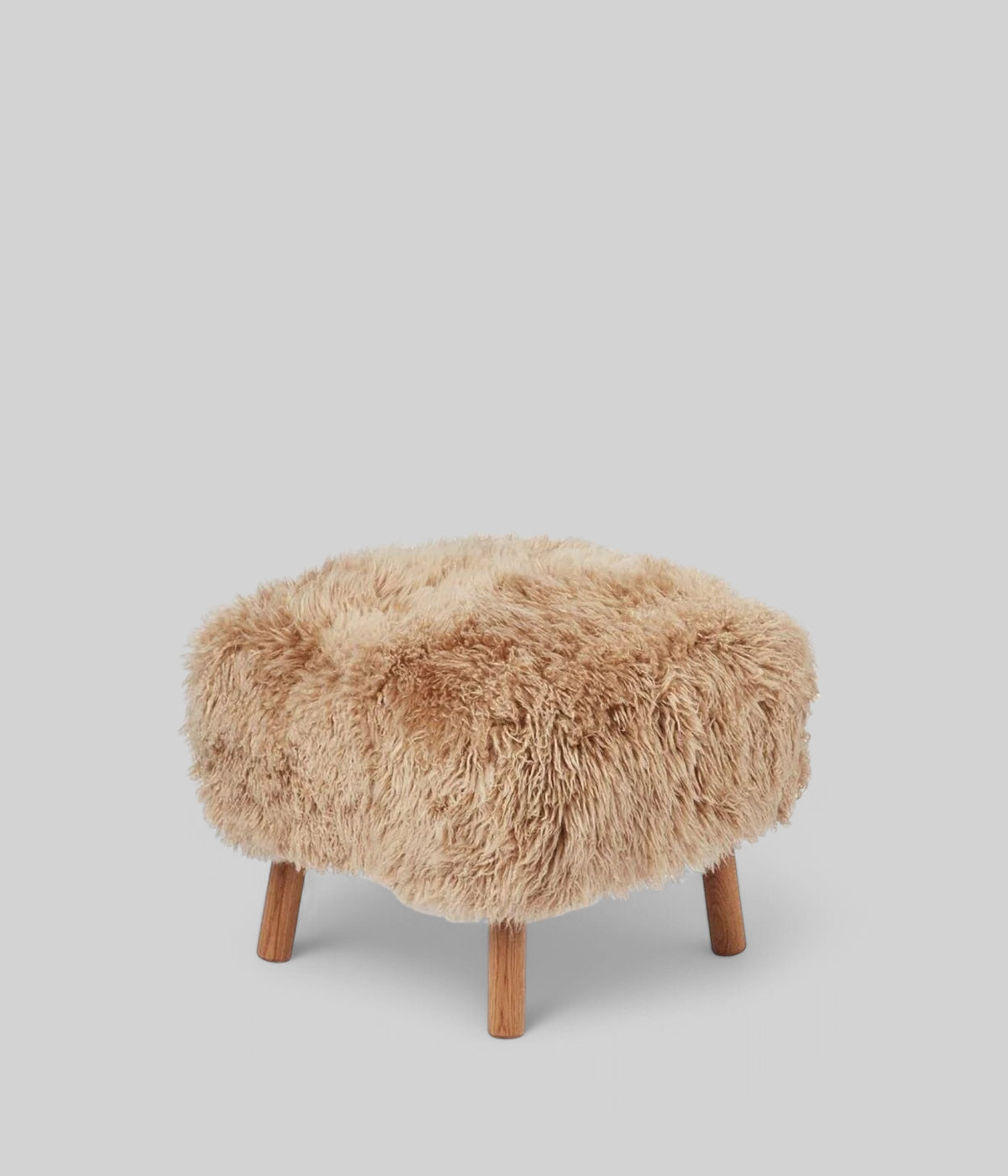 honey Emil foot rest stool long wool 