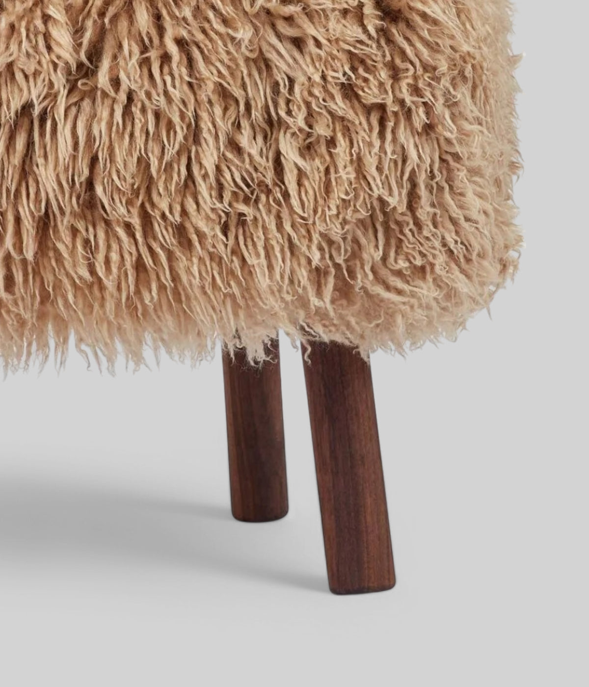 long wool Emil foot rest stool honey 