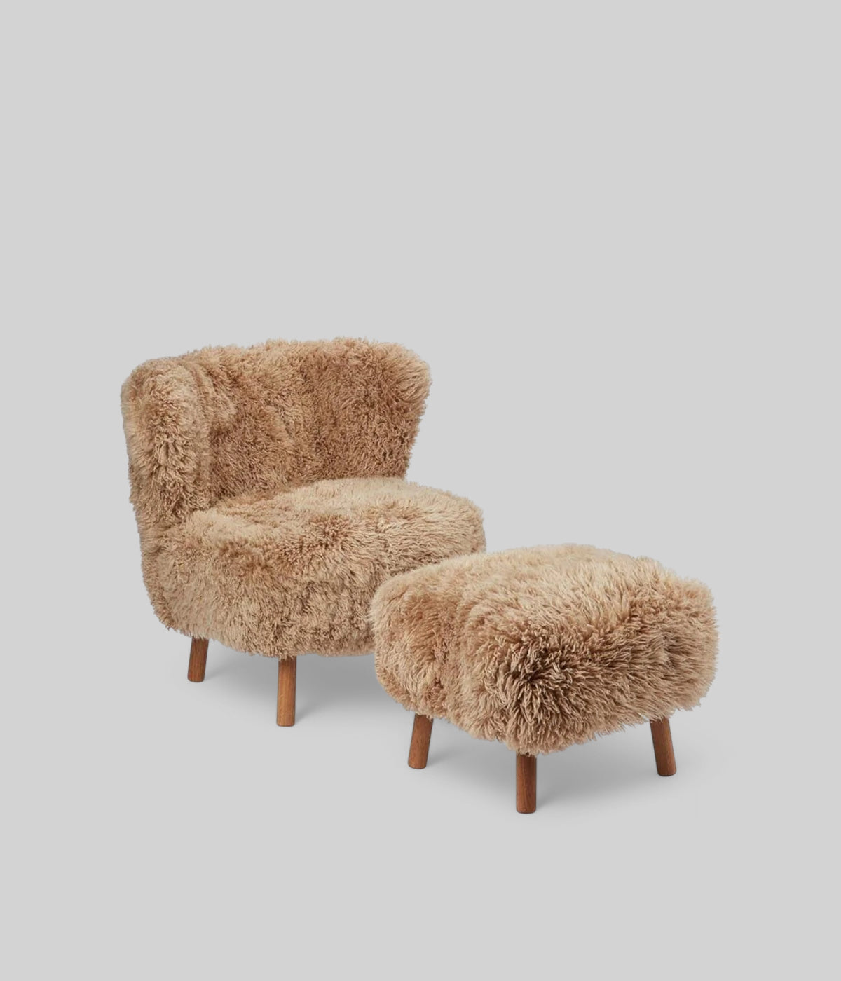 foot rest stool long wool durable honey