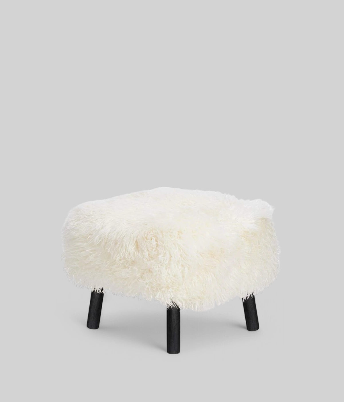 Emil foot rest stool long wool snow white