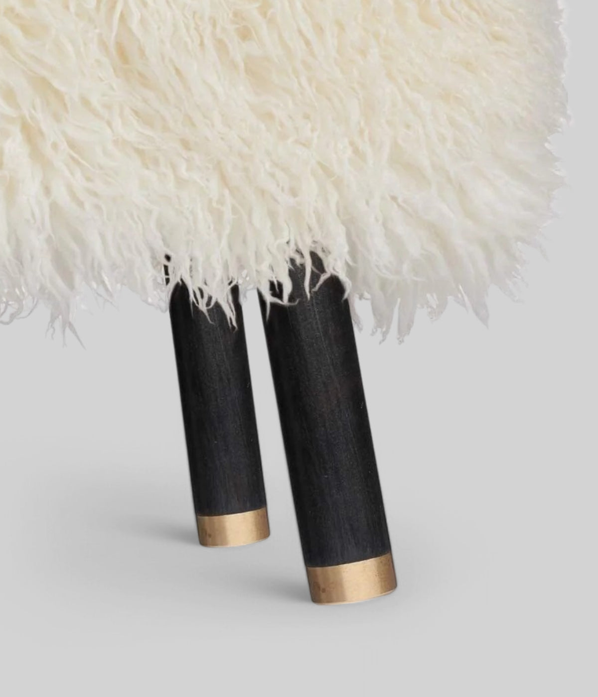 long wool Emil foot rest stool snow white