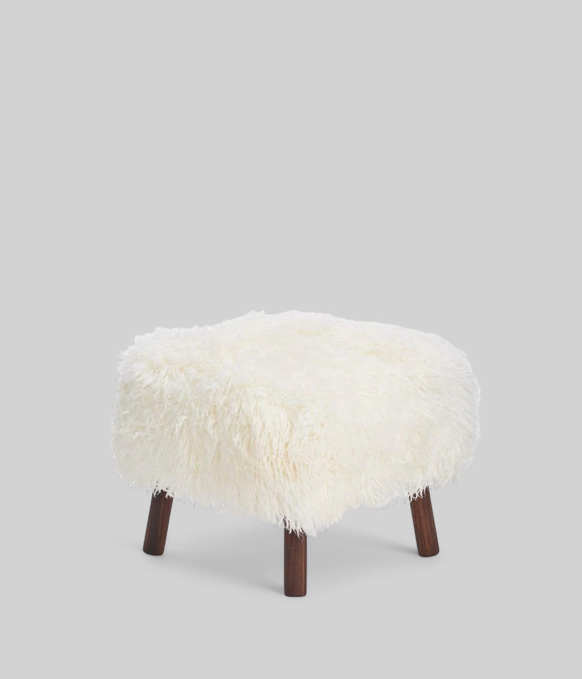 foot rest stool walnut long wool 