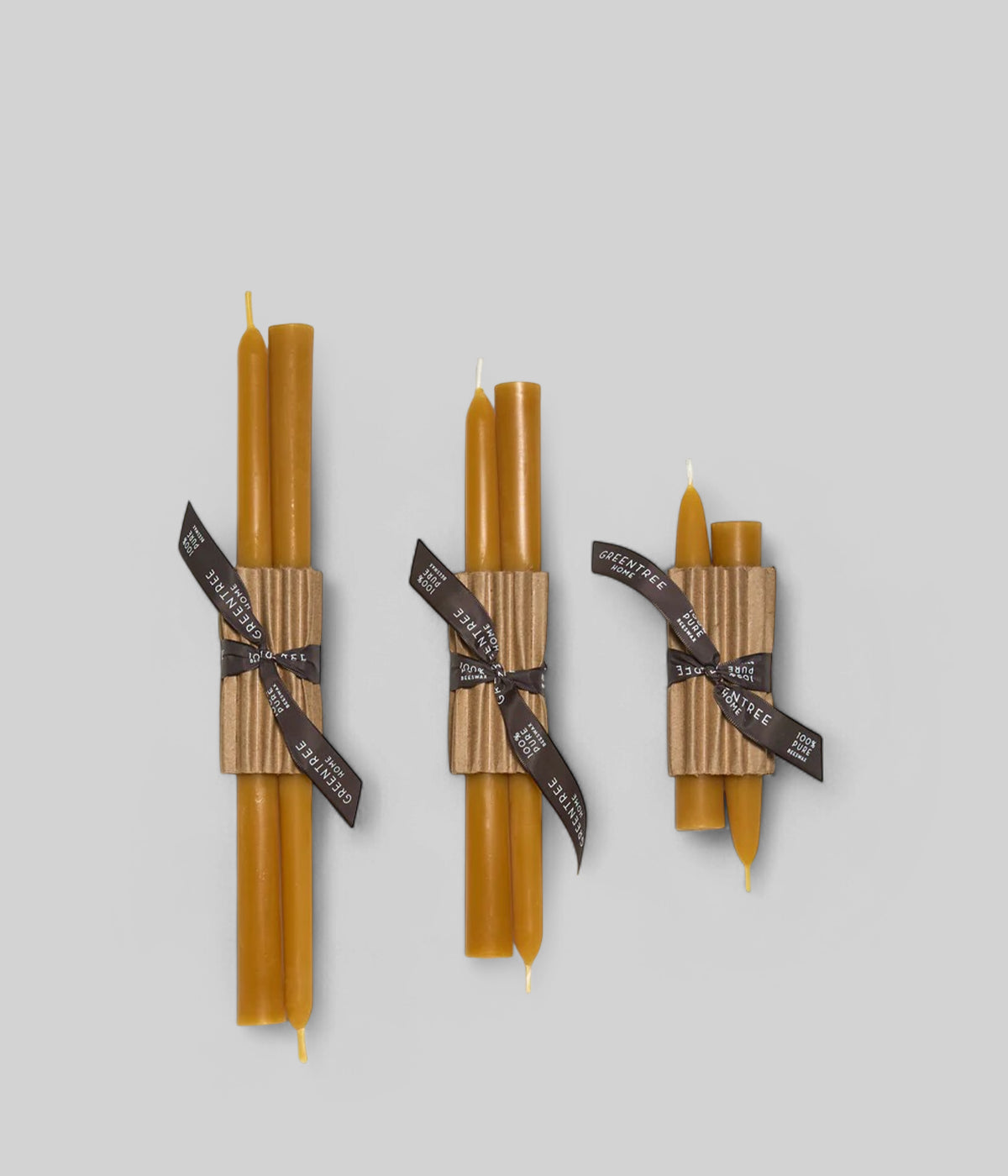 Hand-poured 10 inch taper candles in natural beeswax, classic design