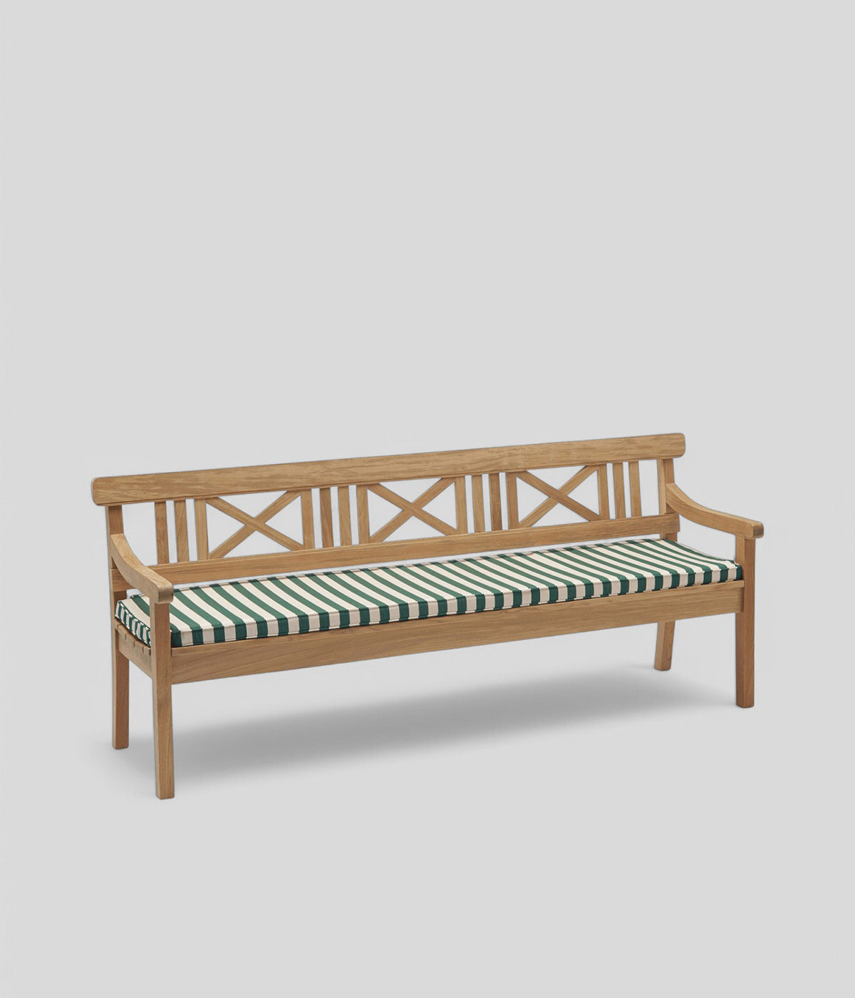 ligth apricot green stripes bench cushion

