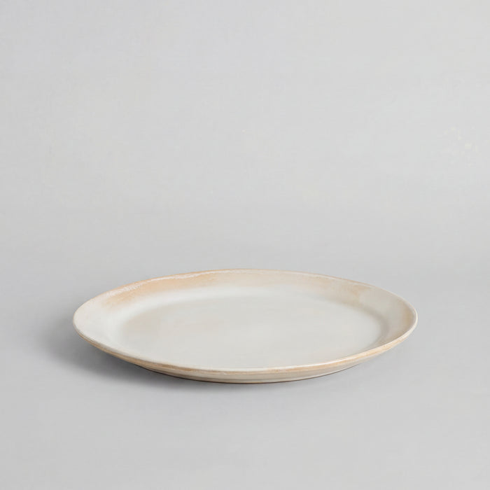 Farmhouse platter in eggshell glaze with oval shape and soft variation