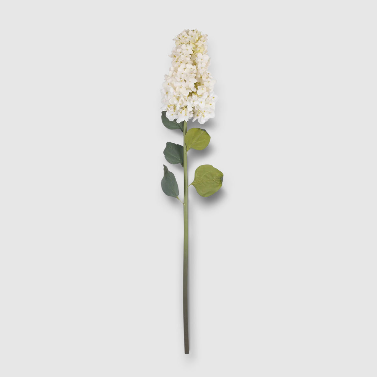 Hand-painted faux hydrangea paniculata stem with soft cream petals and wire stem