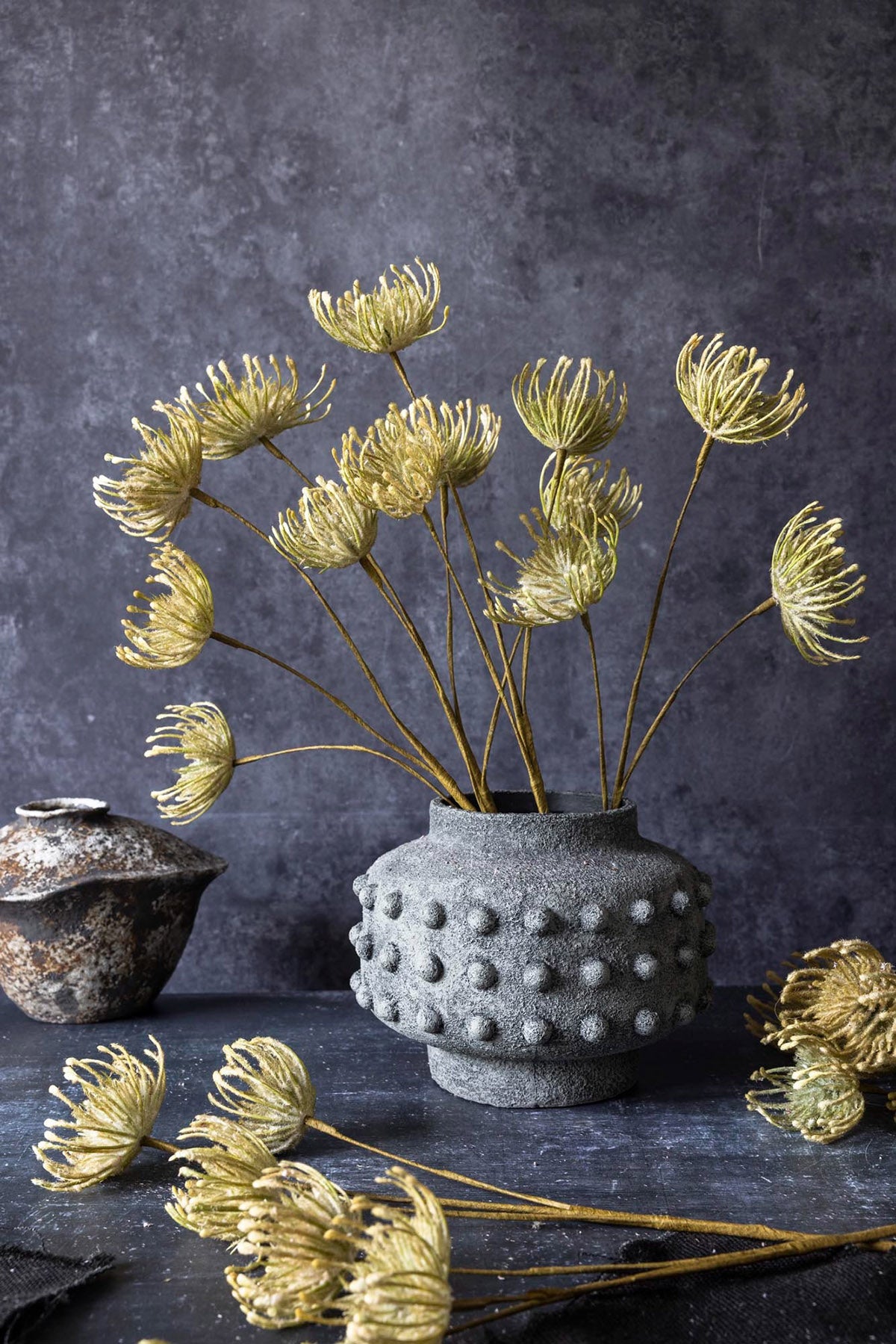 Artificial exotic flower arrangement for seasonal or year-round styling