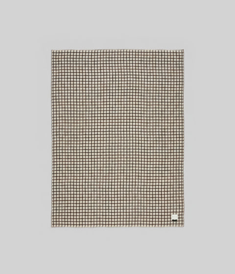 Floyd baby alpaca reversible throw 53x70 zero dye Ivory Coffee micro grid