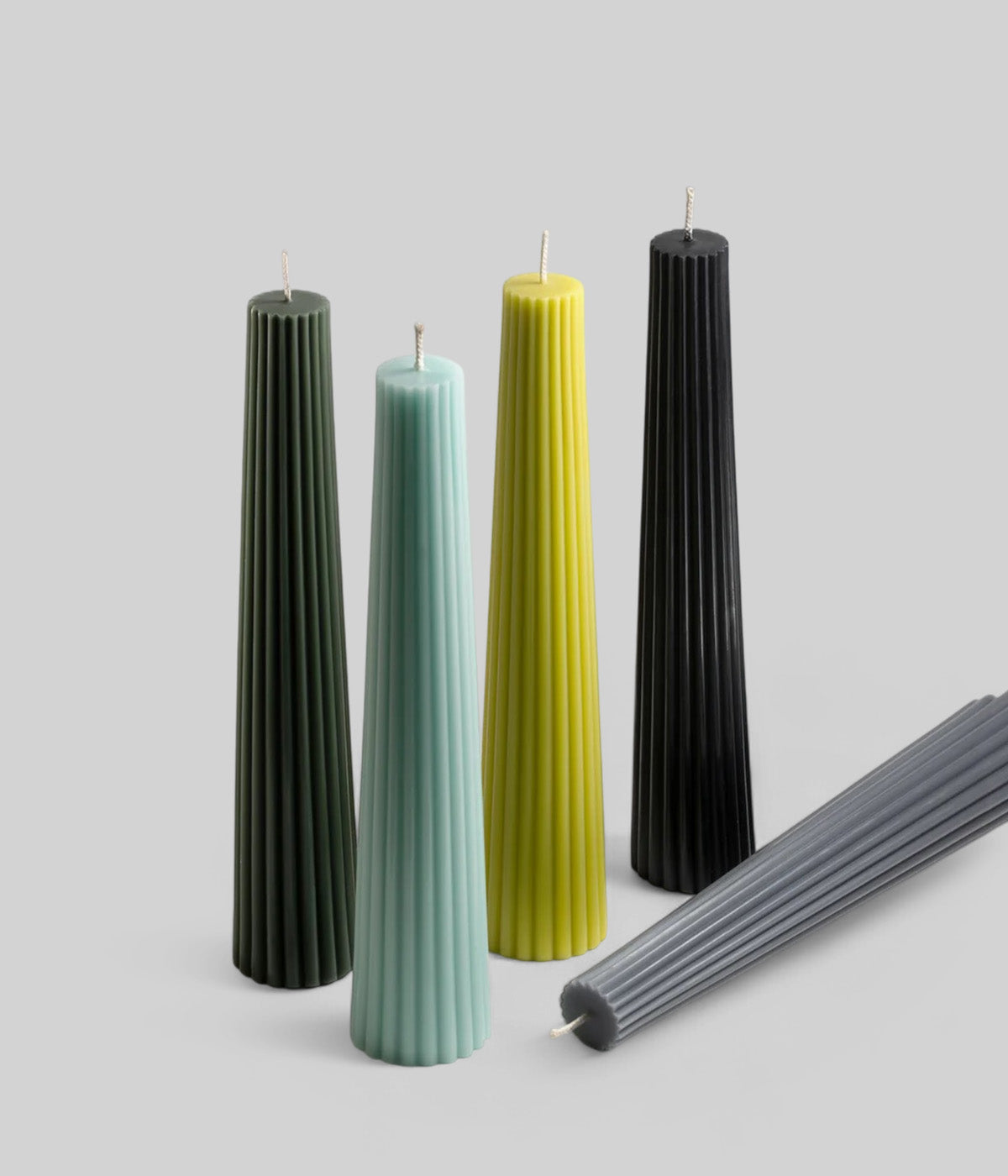 beeswax pine cone candles wee 4 pack fluted pillars