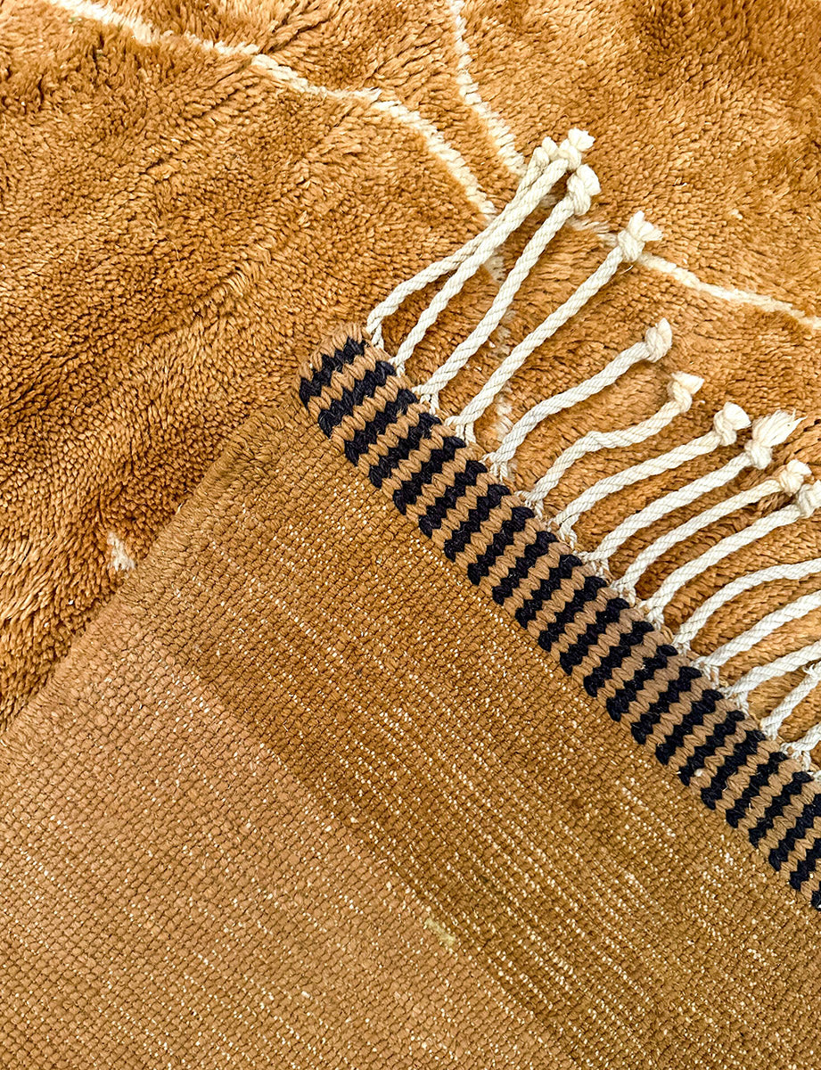 Artisan-crafted Camel-Hued Hand-Knot Wool Rug with organic dyes