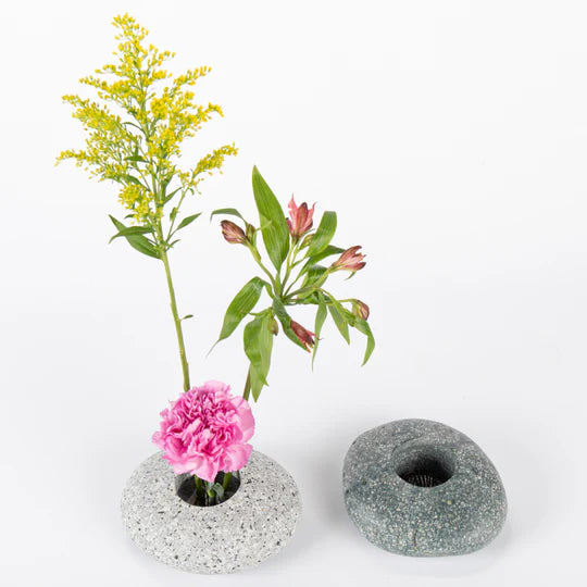 Beach Stone Ikebana Vase