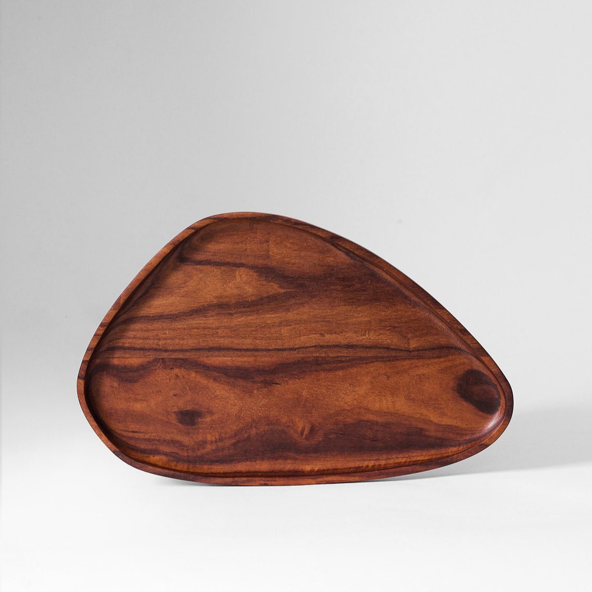 Medium sized wooden leaf tray with organic assymetrical shape