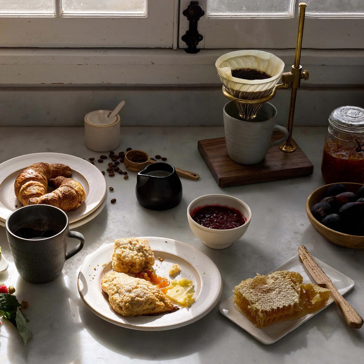 wood pour over coffee stand