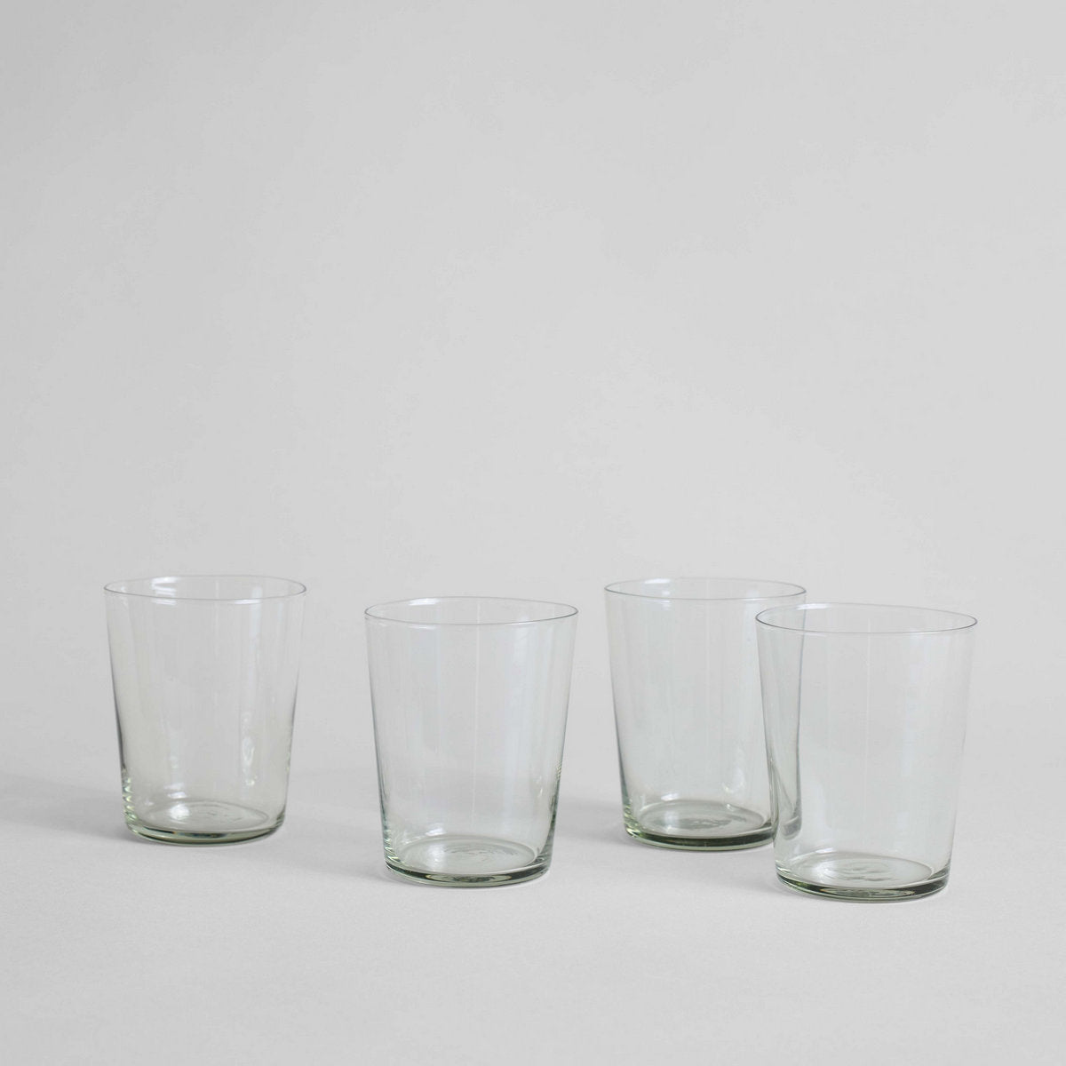 Recycled glass tumblers mouth-blown by artisans in Swaziland