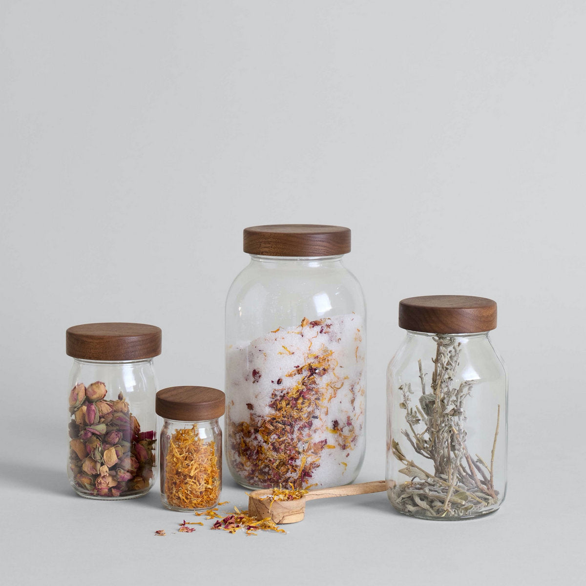 Hand-Turned Walnut Top Mason Jars - Bloomist