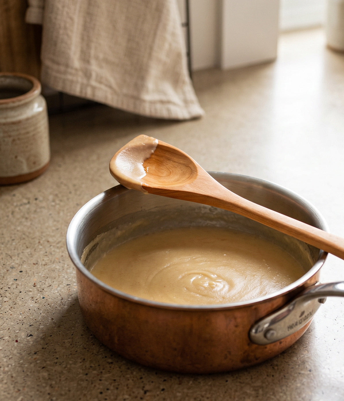 Hand-made wood spoon for cooking