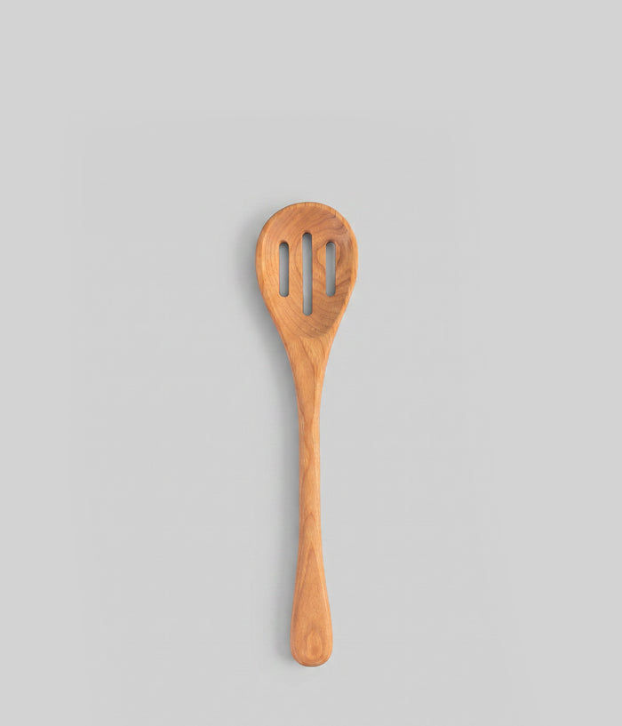 Wooden slotted spoon crafted by skilled artisans at a Lancaster, PA workshop