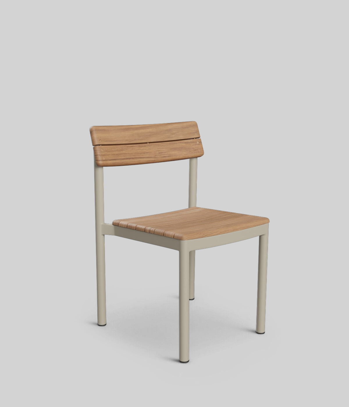 Minimalist teak outdoor seating
