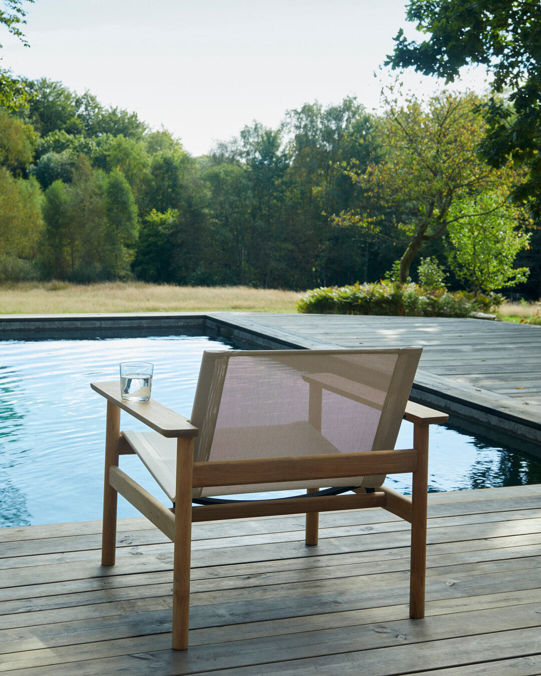 Stylish teak recliner for outdoors
