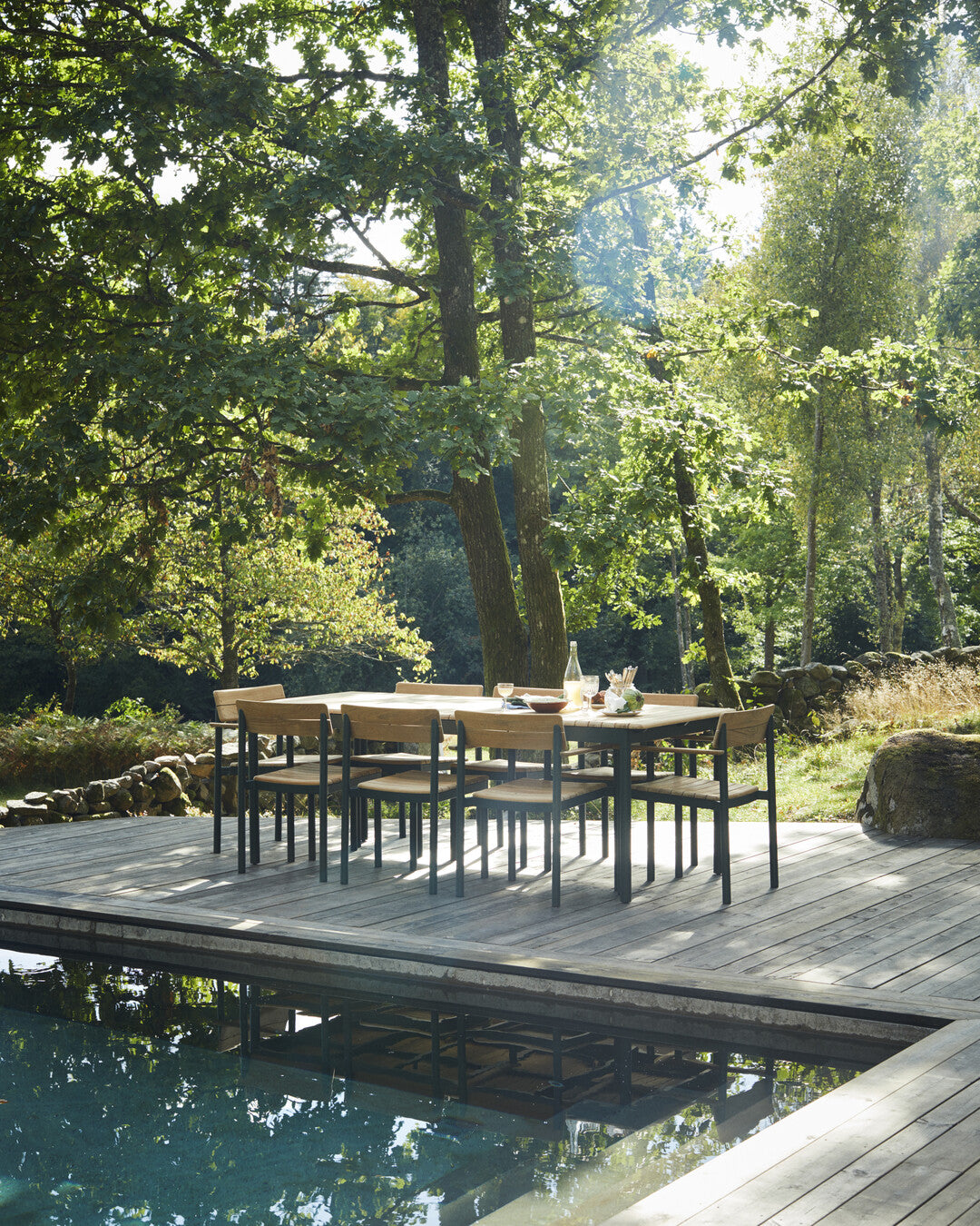 Premium teak outdoor dining table
