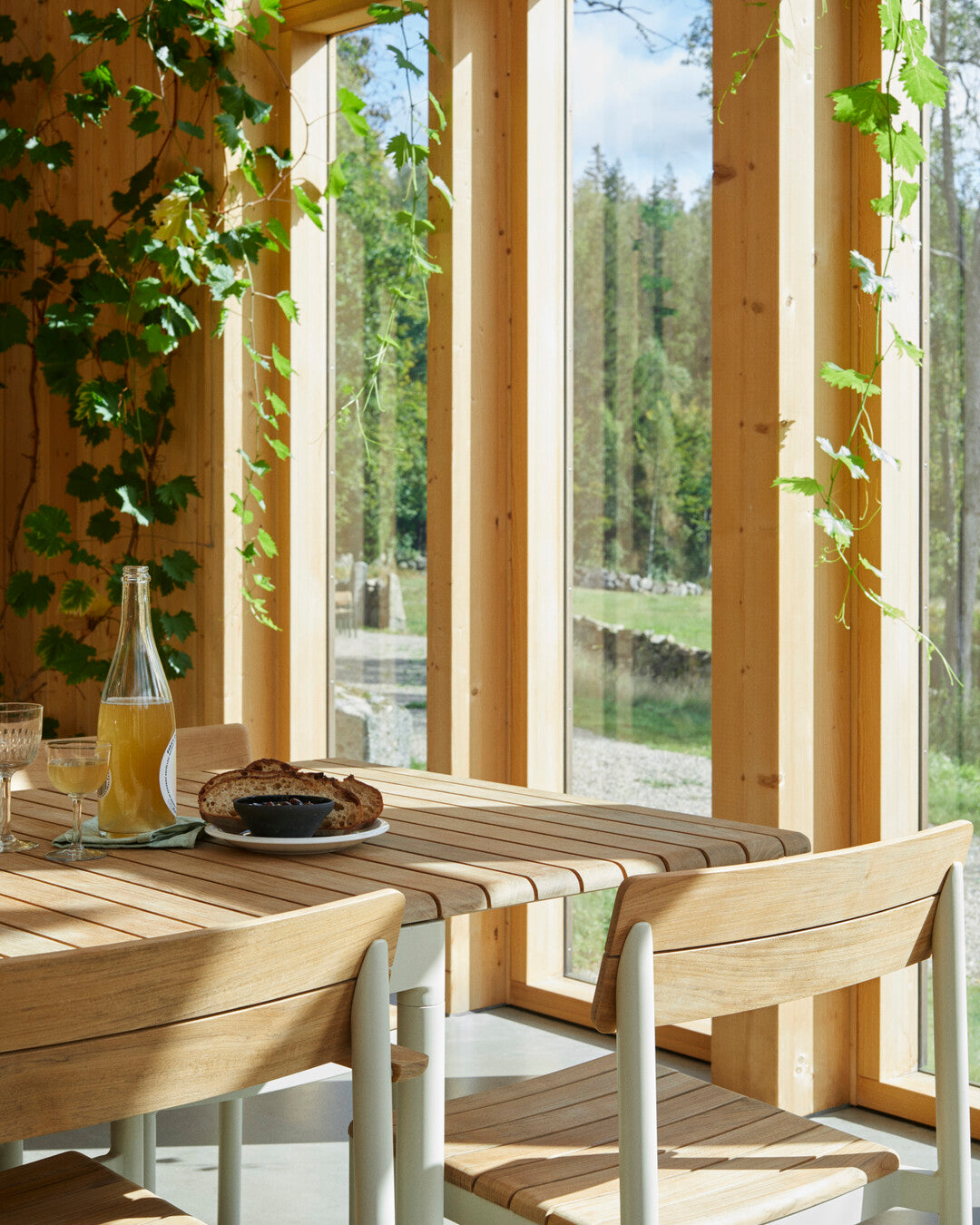 Sturdy teak dining chair for patios
