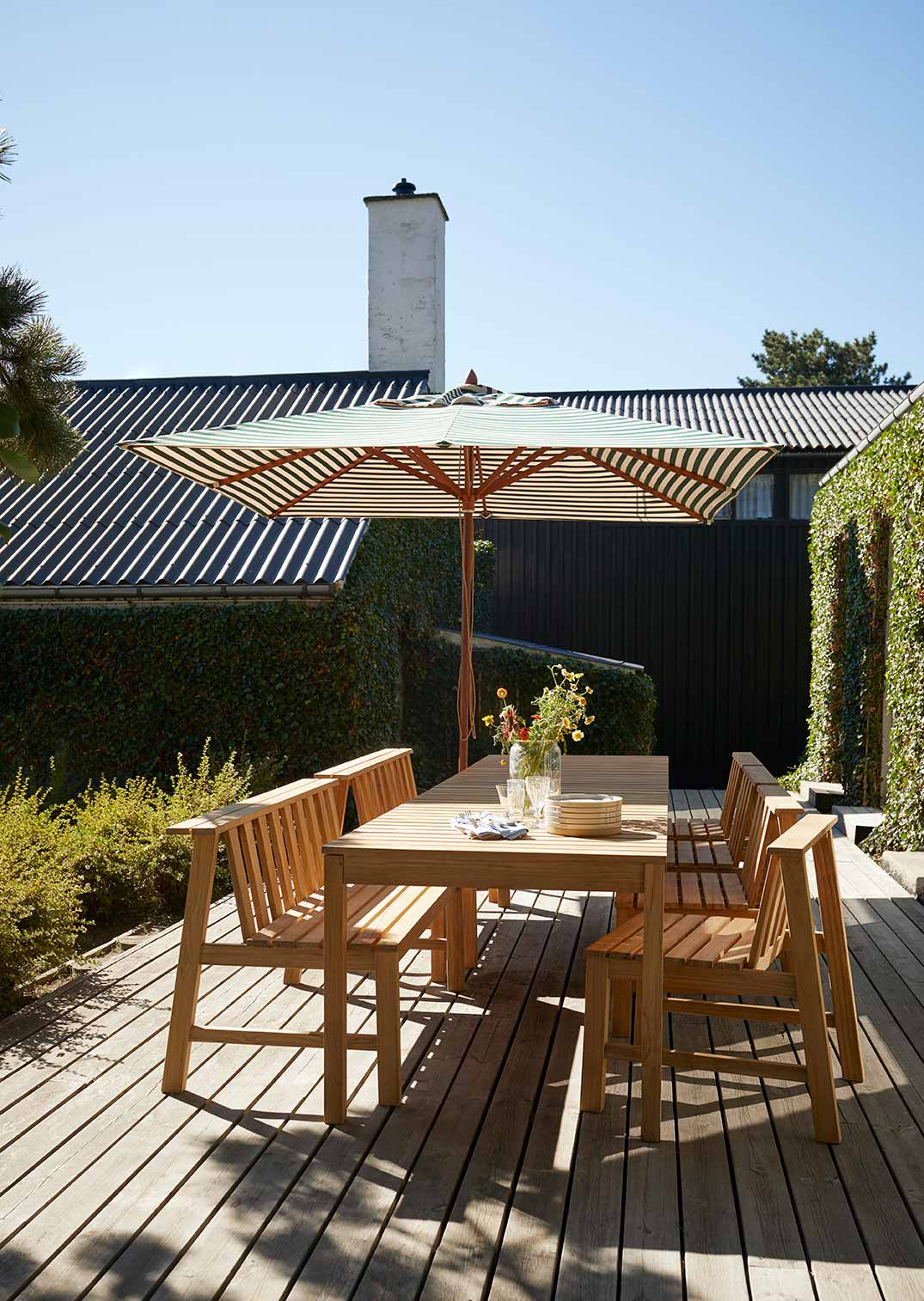stylish wooden terrace table
