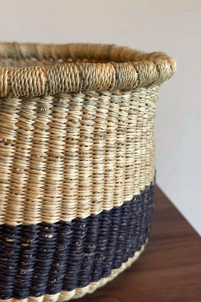 Perfect Basket Planter in Natural and Black