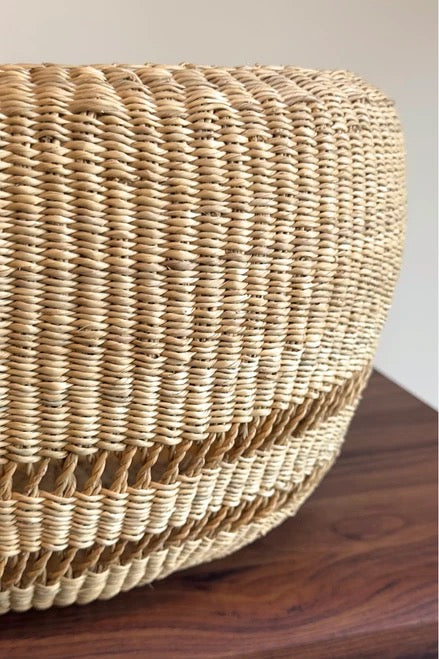 Natural basket planter by Heritage Baskets in Ghana