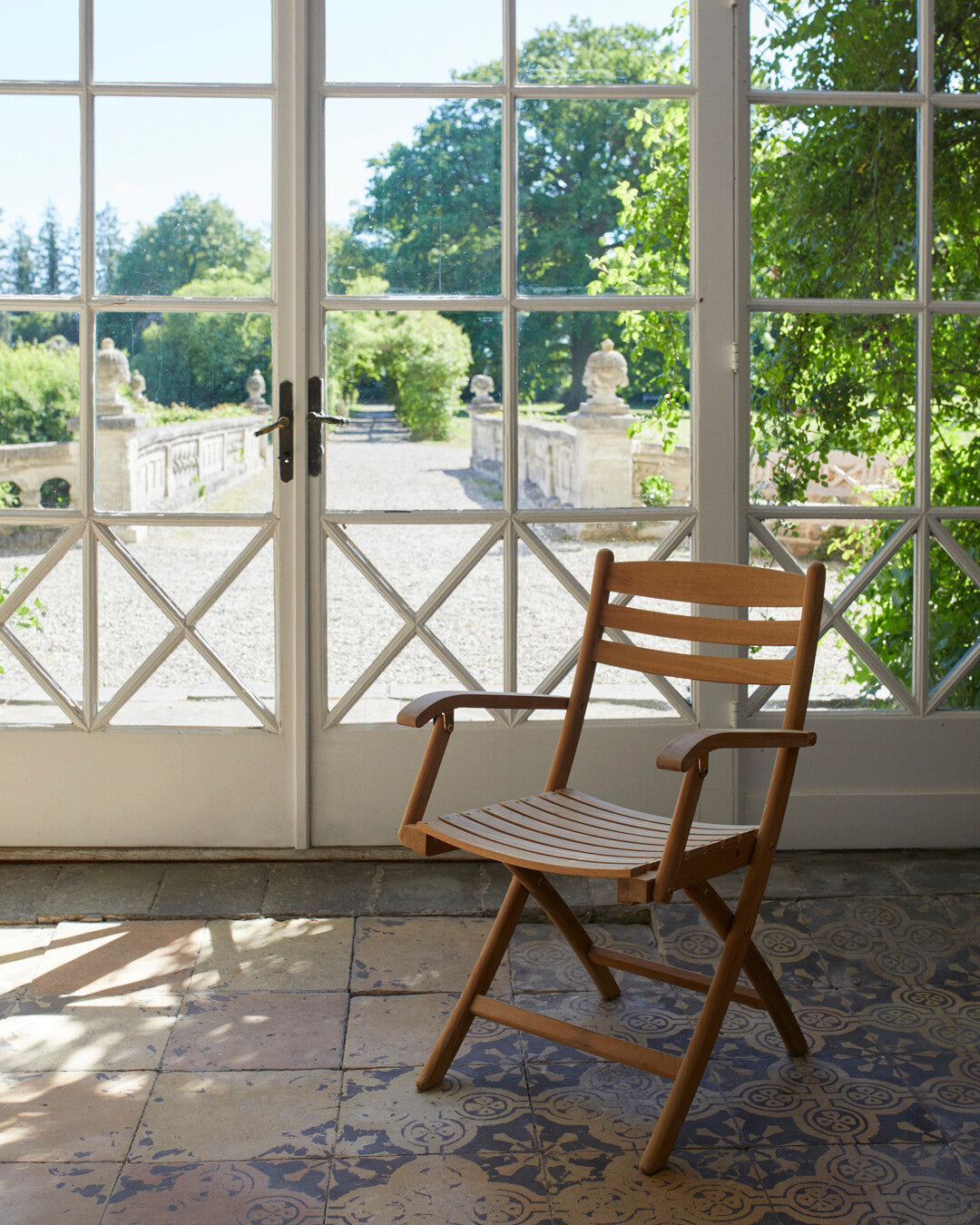 Elegant teak seating for patios
